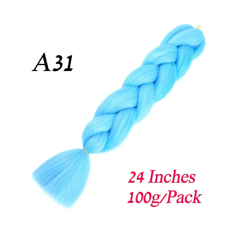 Lihui 24 Inch Pre-Stretched Synthetic Braiding Hair – Kanekalon Jumbo Braid | 100g | 100+ Ombre Colors