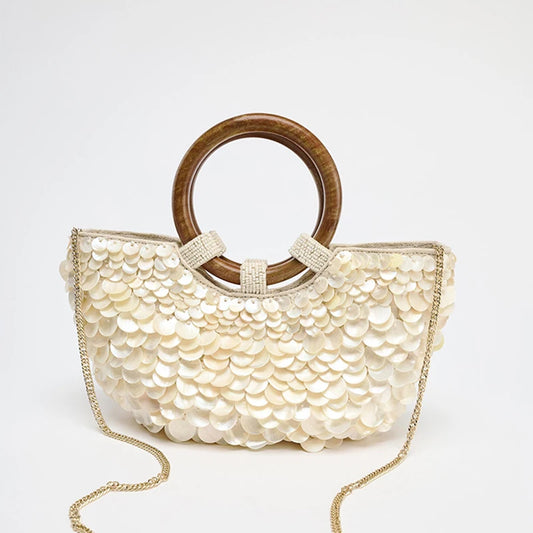 Pure Handmade Natural Shell Bag | New Niche Design Summer Vacation Beach Bag & French Heavy Industry Fashion Ladies Handbag Luxegan