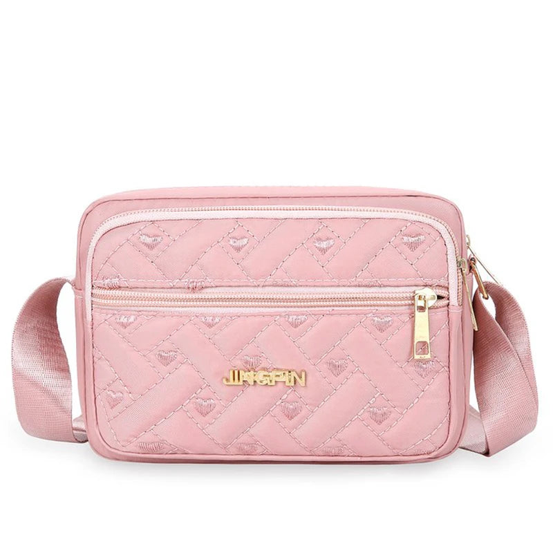 Middle-aged Women's Crossbody Bag | Multi-layer Embroidered Nylon Handbag Luxegan