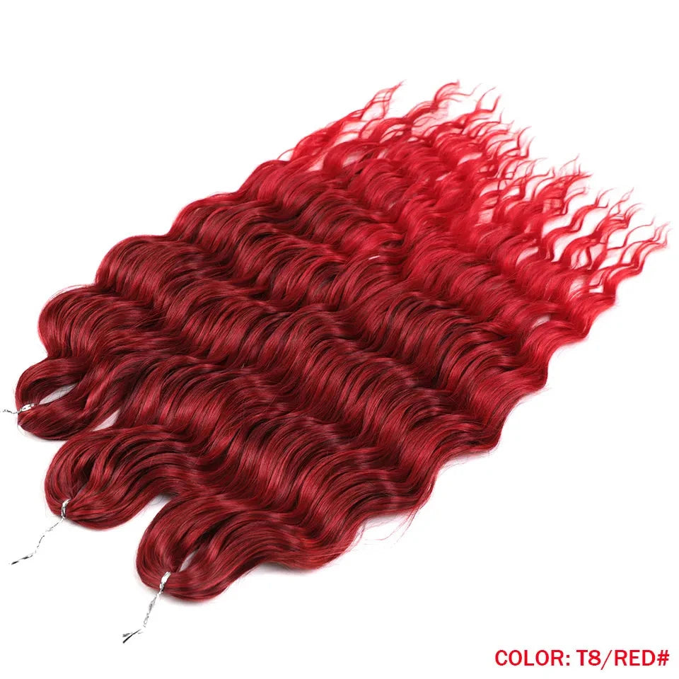 Synthetic Anna Curl Water Wave Crochet Braiding Hair – 24 Inch | 300g | 60 Strands | 88 Ombre & - view 46