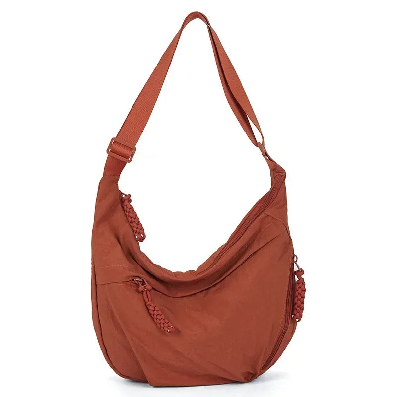 Soft Cloth Hobo Crossbody | Trendy Large Capacity Student Bag Luxegan