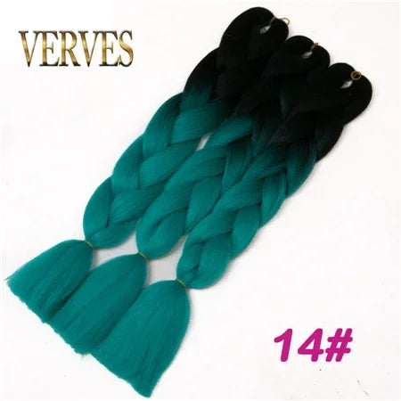 Synthetic Jumbo Braid Kanekalon Braiding Hair 24in | Ombre & Solid Colors | 100g