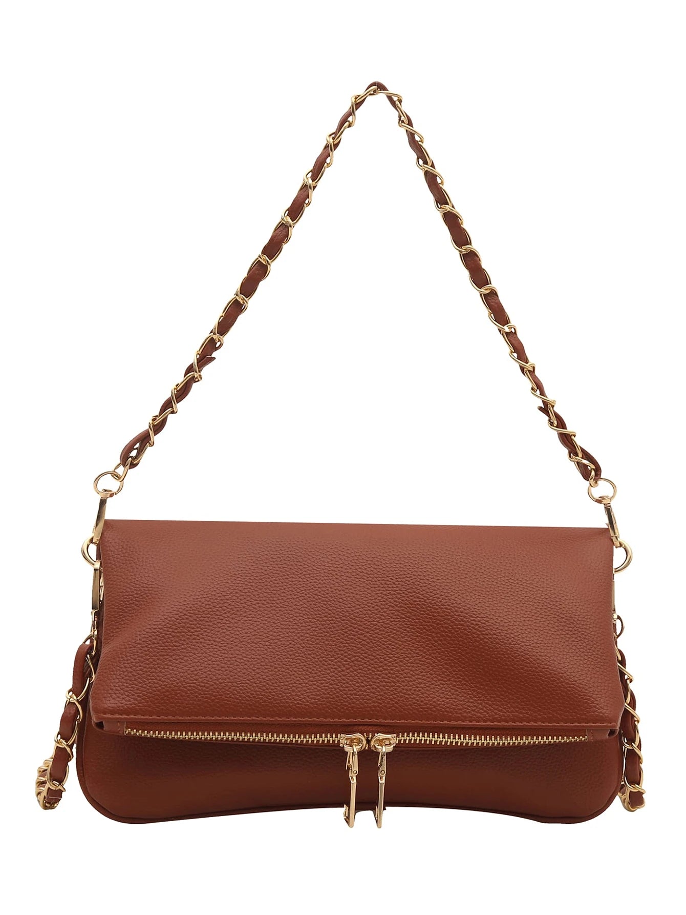 Classic PU Shoulder Bag | Irregular Flip Underarm Bag Luxegan