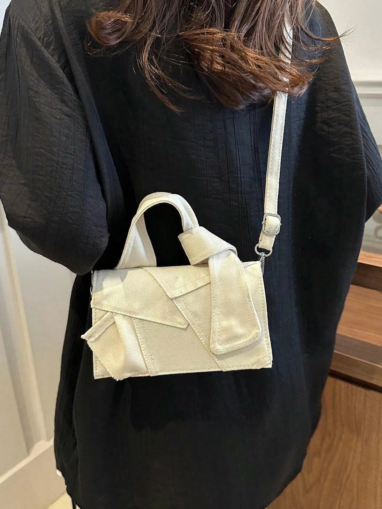 Minimalist Patchwork Mini Crossbody | Retro Square Shoulder Bag Luxegan