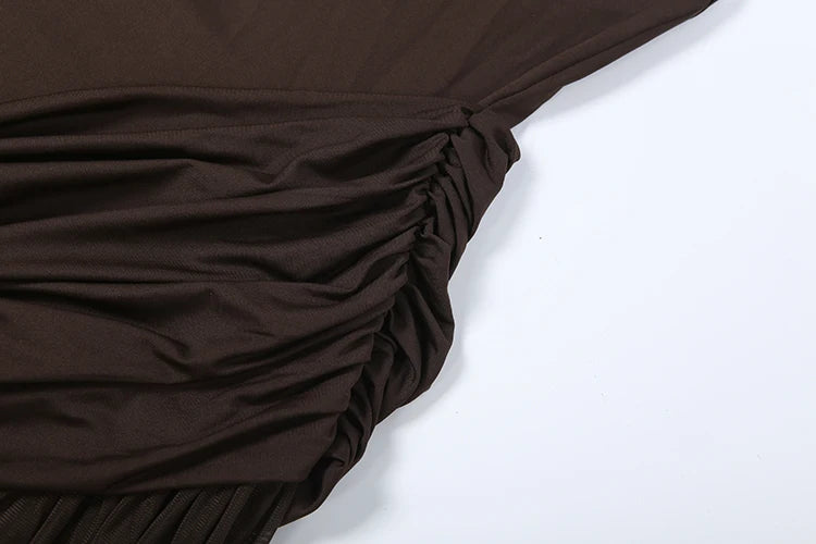 Nibber Backless Maxi Dress Women Halter Sleeveless High Side Slit Long Tassel Folds Solid High Elasticity Prom Party Vestidos