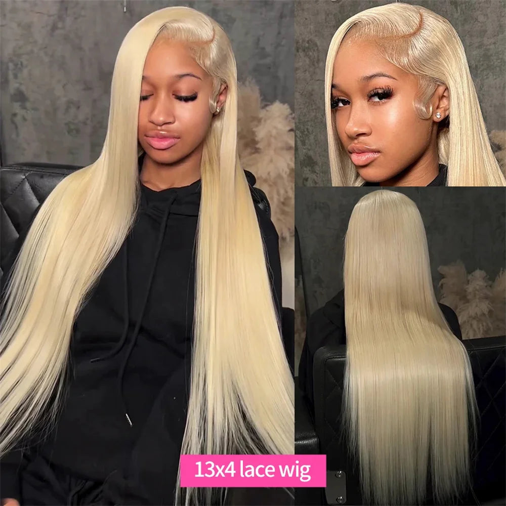 613 Blonde Brazilian Human Hair Wig | Sophisticated 13x6 HD Lace Frontal | Elegant 13x4 Transparent Swiss Lace | "Dignified" 26+ Inch Straight Remy Hair for High-Fashion Styling Luxegan