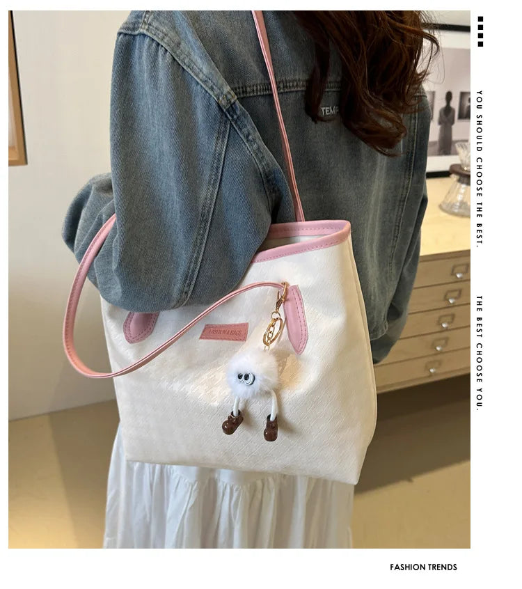 Retro Bag New Fashion Commuter Shoulder Bag | Large Capacity PU Leather Handbag (Casual Tote, Popular Gift, All Seasons) Luxegan