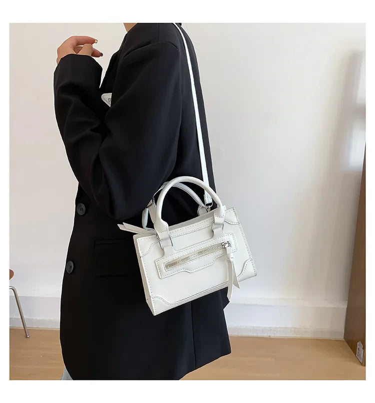 PU Leather Fashion Square Crossbody | Simple Western Style Shoulder Bag Luxegan