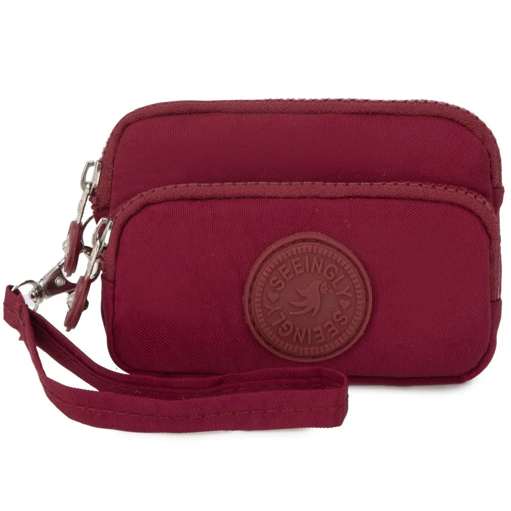 New Waterproof Coin Purse with Key Ring | Solid Color Card Holder & Large Capacity Wear-Resistant Handbag (Unisex Storage Bag) Luxegan
