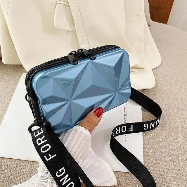 Women's PVC Cosmetic Bag | Travel Suitcase Shaped Wallet & Makeup Organizer Luxegan
