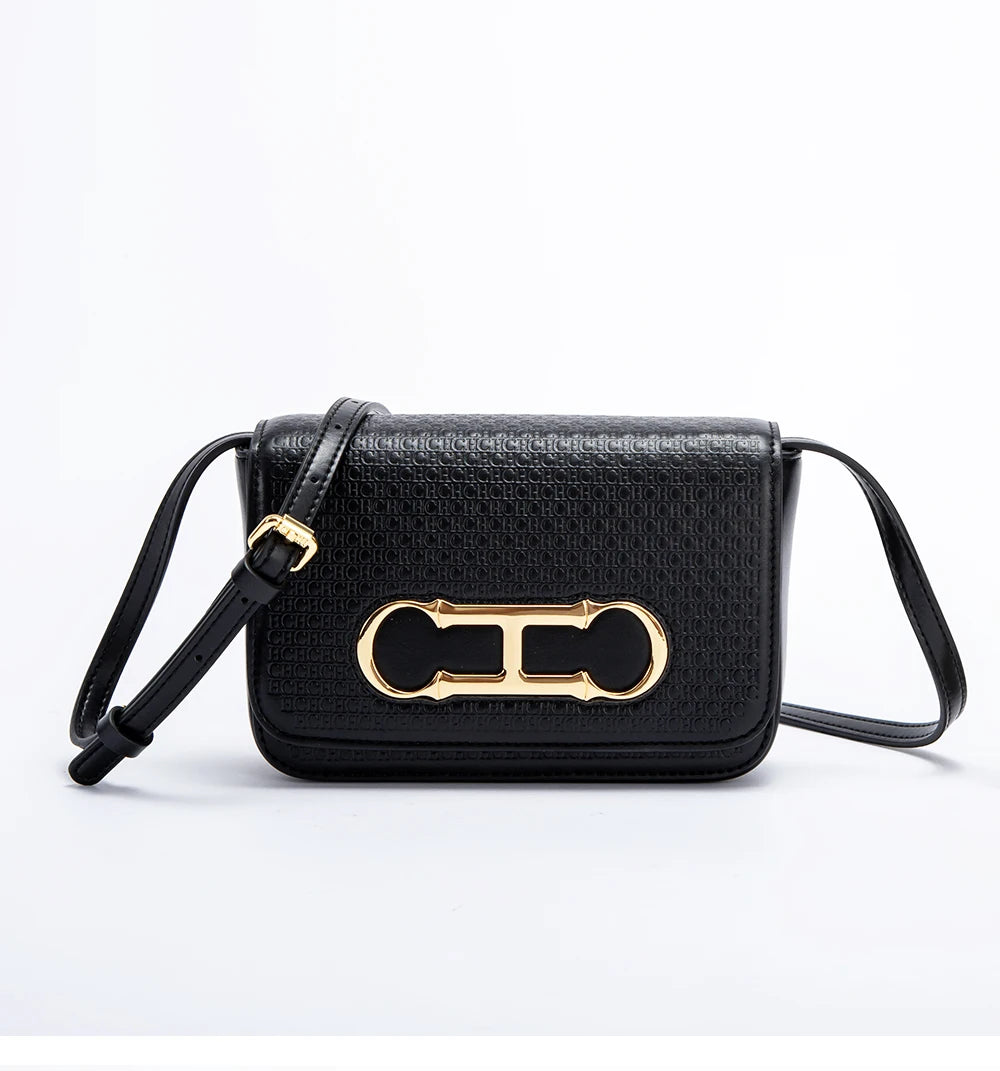 CHCH Women's Crossbody Bag 2024 New Flip Saddle Bag Simple Commuter Small Square Bag