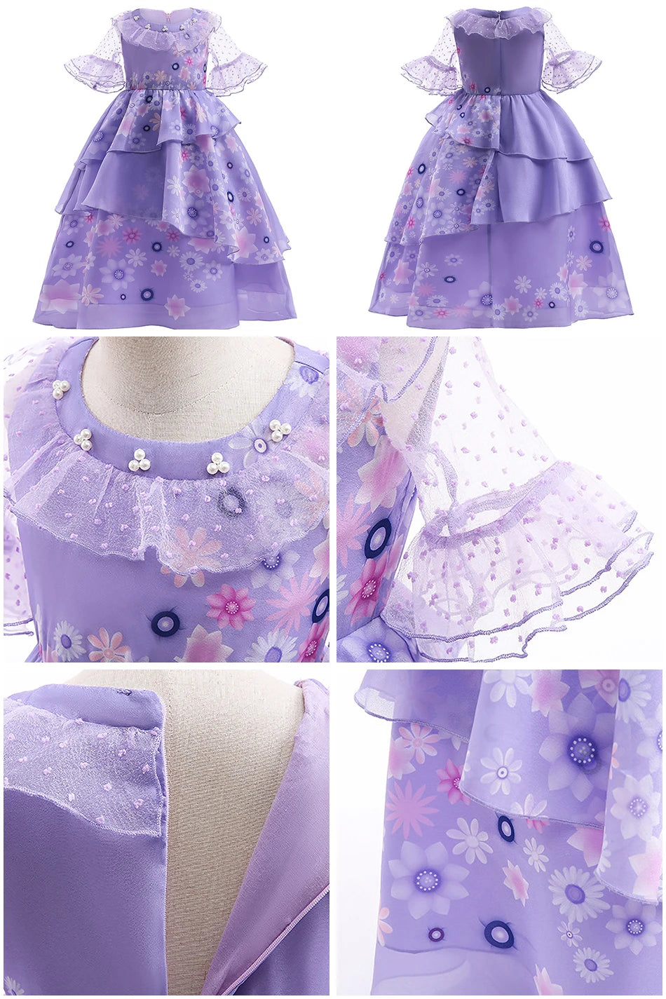 Girls Mirabel Isabela Encanto Costume Girl Princess Dress Children Elsa Anna Rapunzel Cinderella Mermaid Aurora Cosplay Clothes