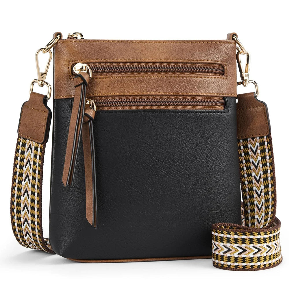 New Casual Double Zipper Crossbody Bag | Sophisticated Retro Simple Phone Bag | Elegant Women’s Single Shoulder Handbag | Luxury Multi-Functional PU Leather Satchel with "Dignified" Soft Finish Luxegan