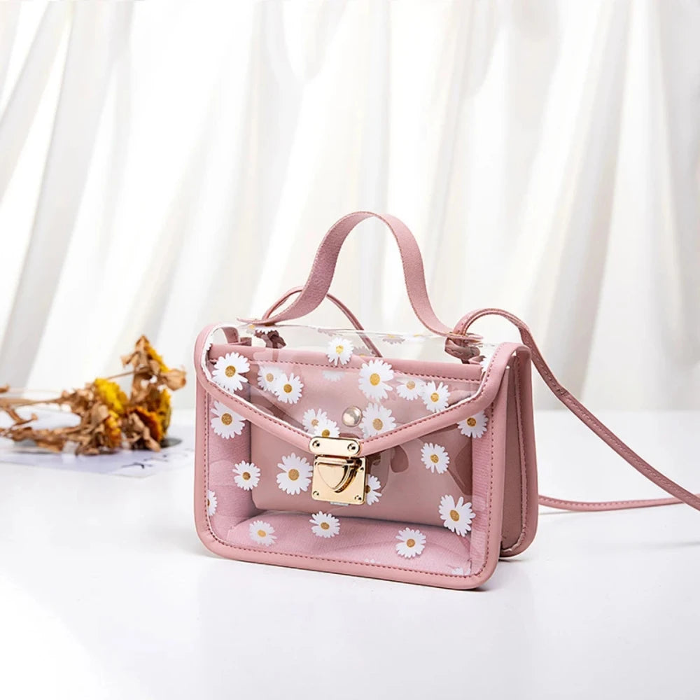 Women's Cute Print Transparent Crossbody Bag | Diagonal Straddle Shoulder Bag Luxegan