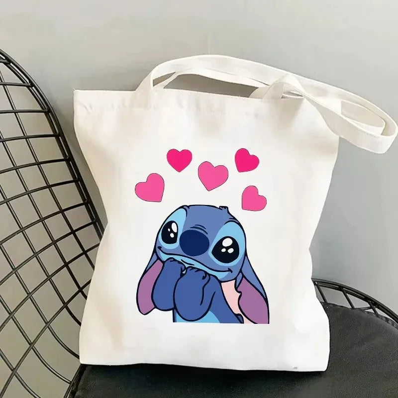 Disney Lilo & Stitch Cartoon Canvas Bag | Unisex Large Capacity Student Backpack & Shoulder Tote | Casual Shopping Totes Luxegan