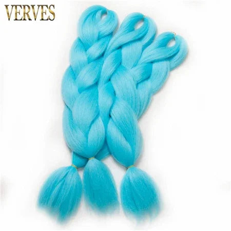 Synthetic Jumbo Braid Kanekalon Braiding Hair 24in | Ombre & Solid Colors | 100g