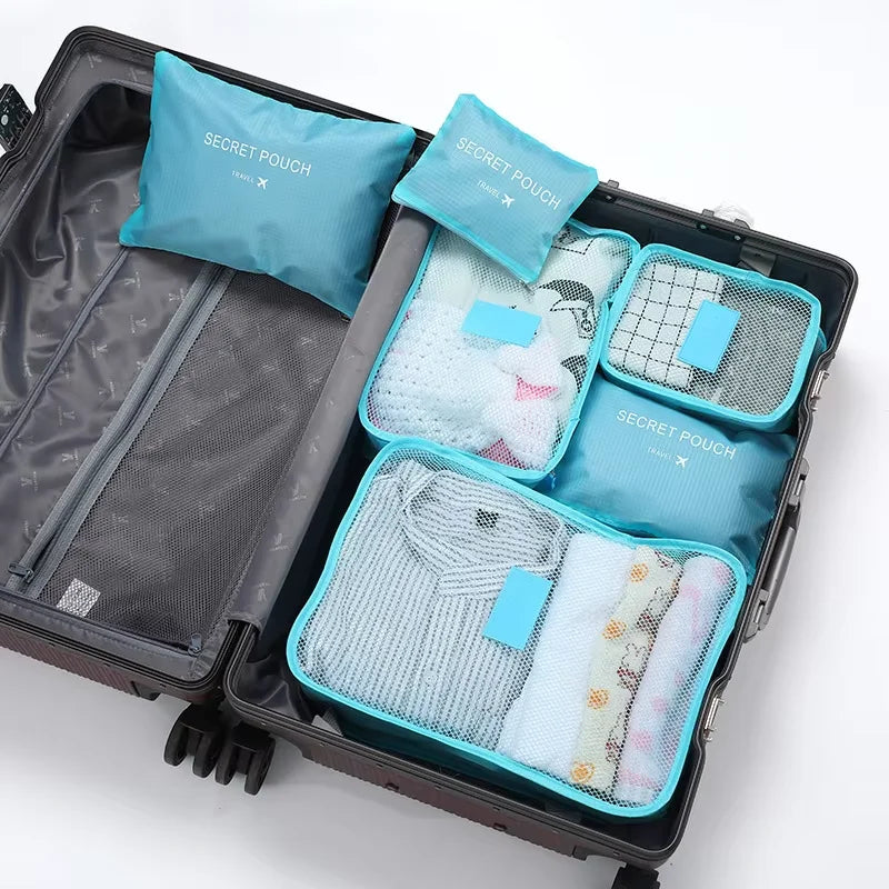 6-Piece Travel Storage Bag Set | Portable Luggage Organizer & Packing Cubes Luxegan