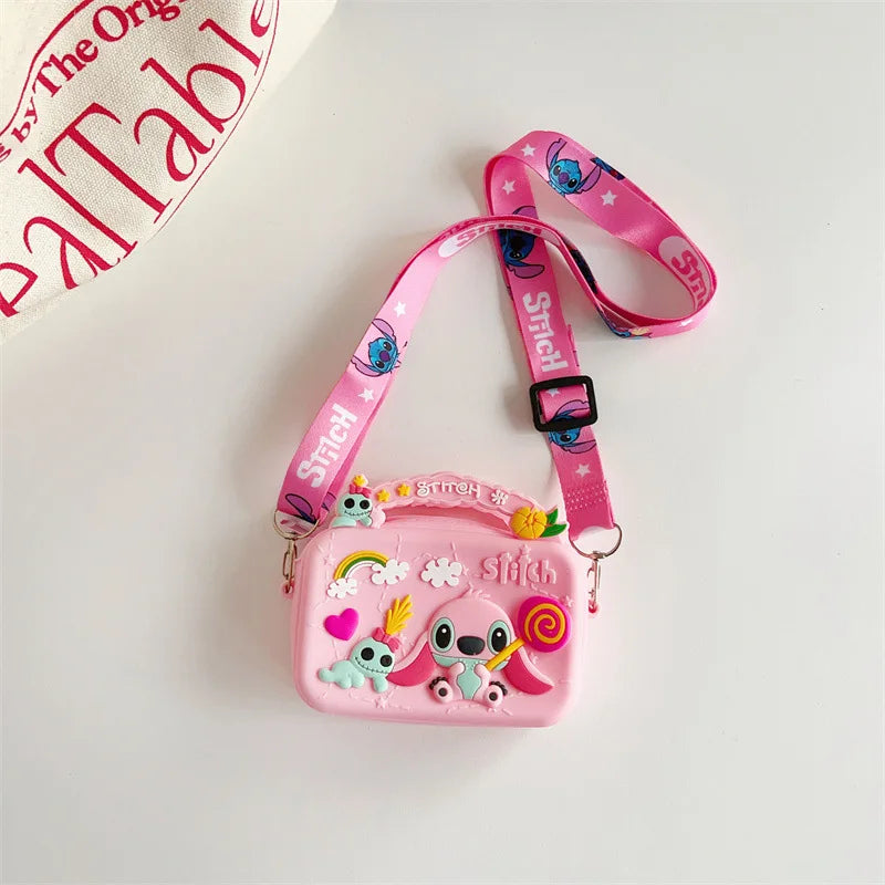 Stitch Disney Silicone Bag | Cartoon Anime Figure Stitch Shoulder Bag (Lilo & Stitch Fashion Kids Girl Accessories Coin Purse Gift)