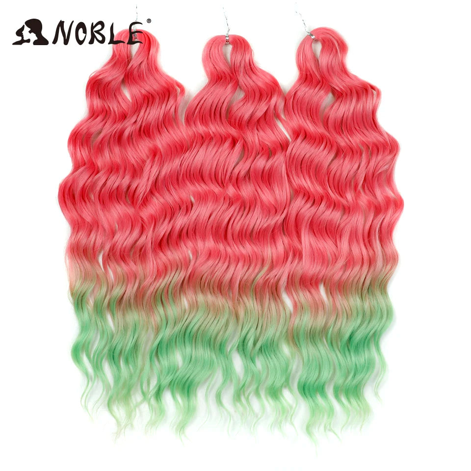 Synthetic Anna Curl Water Wave Crochet Braiding Hair – 24 Inch | 300g | 60 Strands | 88 Ombre & - view 80