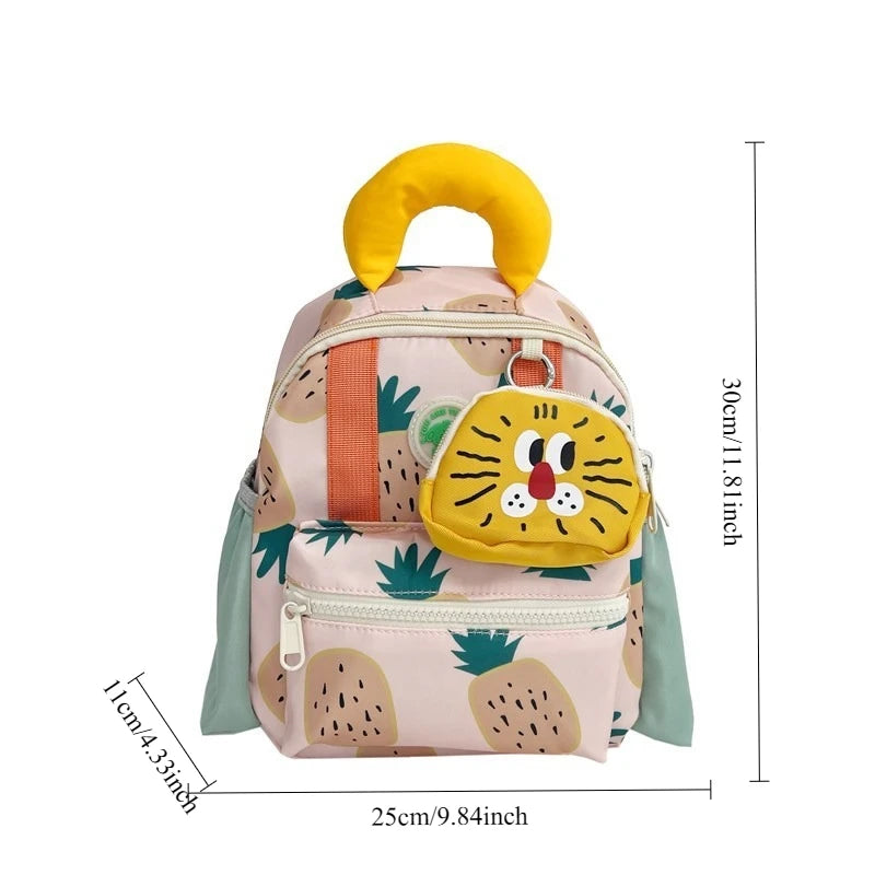Fun & Cute Dopamine Schoolbag | Small Nylon Animal Pattern Backpack for Boys & Girls | School and Trip Luxegan
