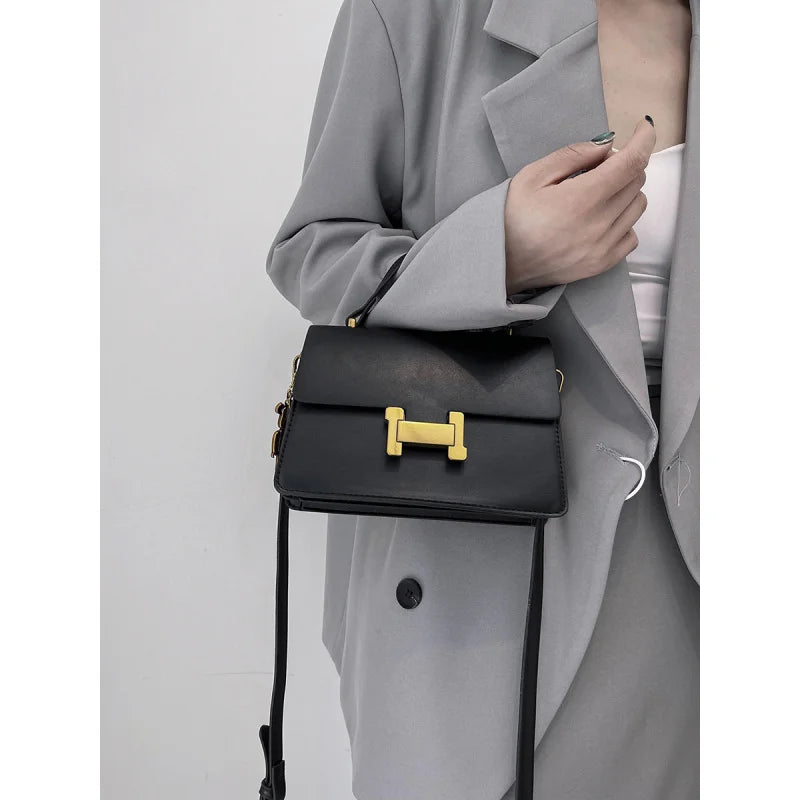 New Fashion Korean Style Small Square Bag | Textured Versatile Shoulder Crossbody Handbag for Women (Solid Color) Luxegan