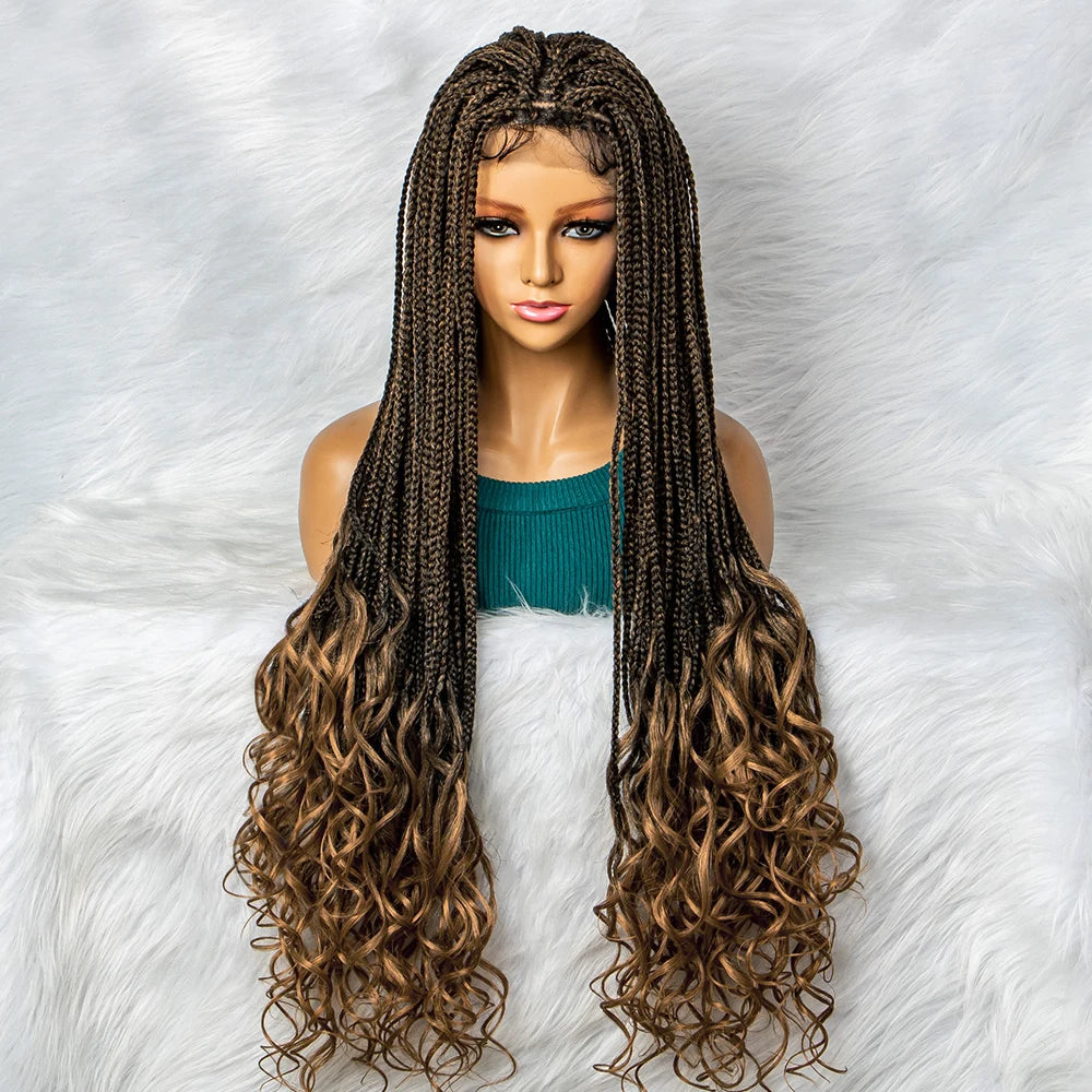 Bohemian Box Braids with Curly Ends | Pre-looped Crochet Hair Luxegan