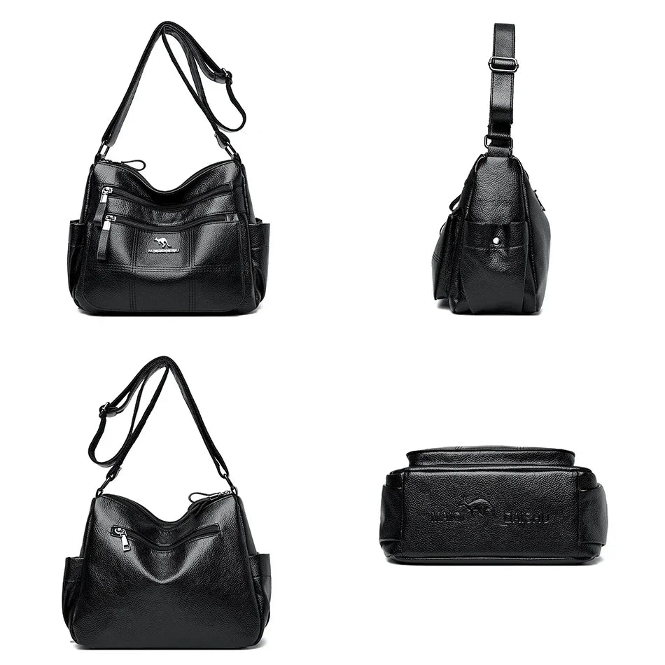 PU Leather Solid Flap Bag | Luxury Designer Shoulder Crossbody Sac Handbag Luxegan