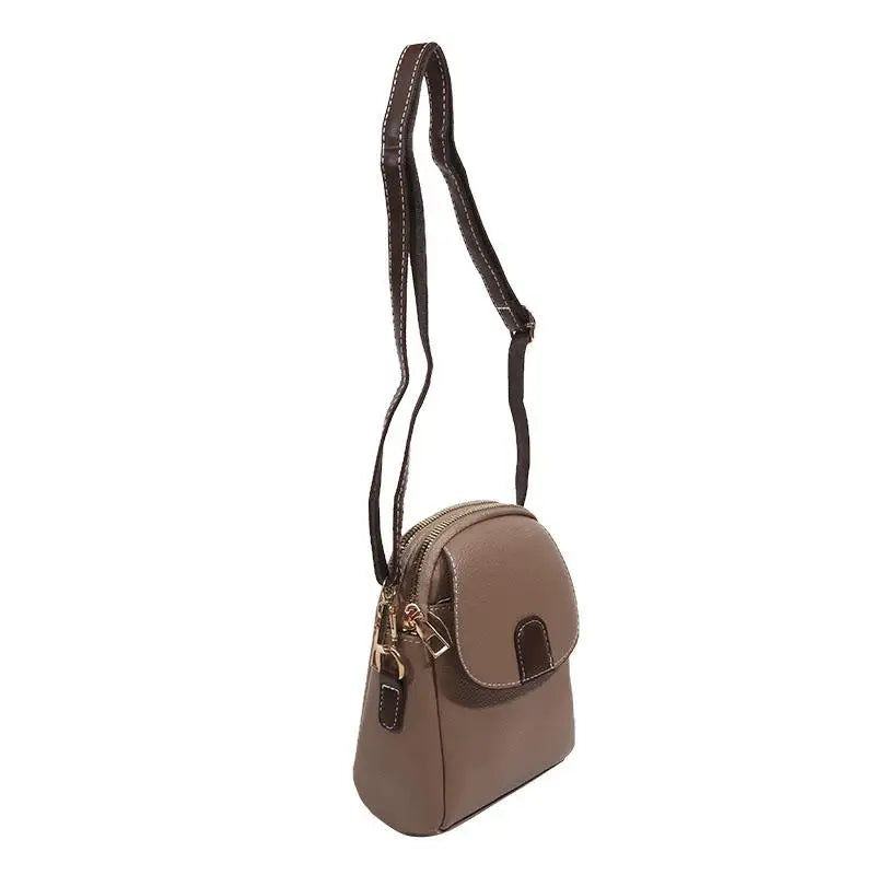 Fashion Leather Crossbody Bag for Women | Mini Shoulder Bag & Flip Zipper Messenger Bag (Students' Small Handbag) Luxegan