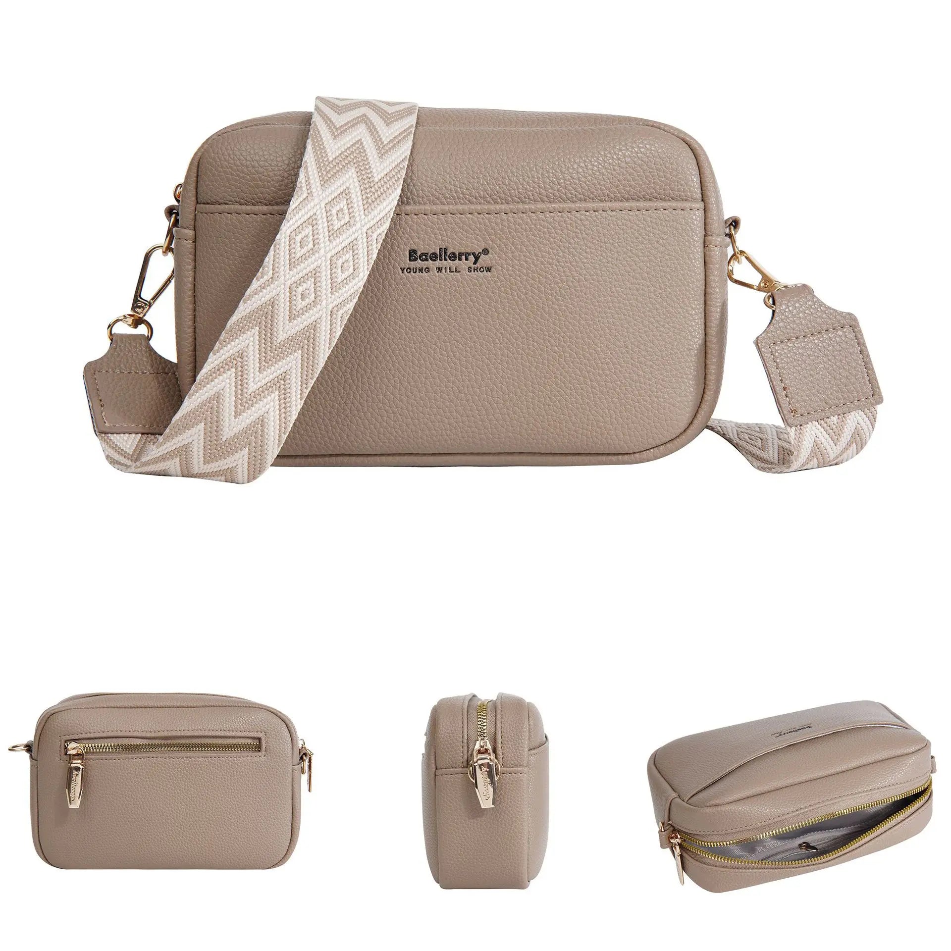 Multifunctional Large Capacity Mobile Phone Bag | Solid Color Small Square Crossbody Bag | Fashionable PU Leather Shoulder Purse | Casual Box-Style Ladies Handbag (Model N8927) Luxegan
