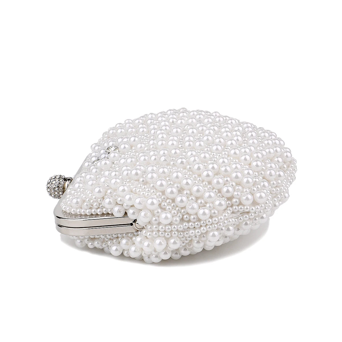 Pearl Shell Evening Bag | Vintage Beading Metal Clutch Luxegan
