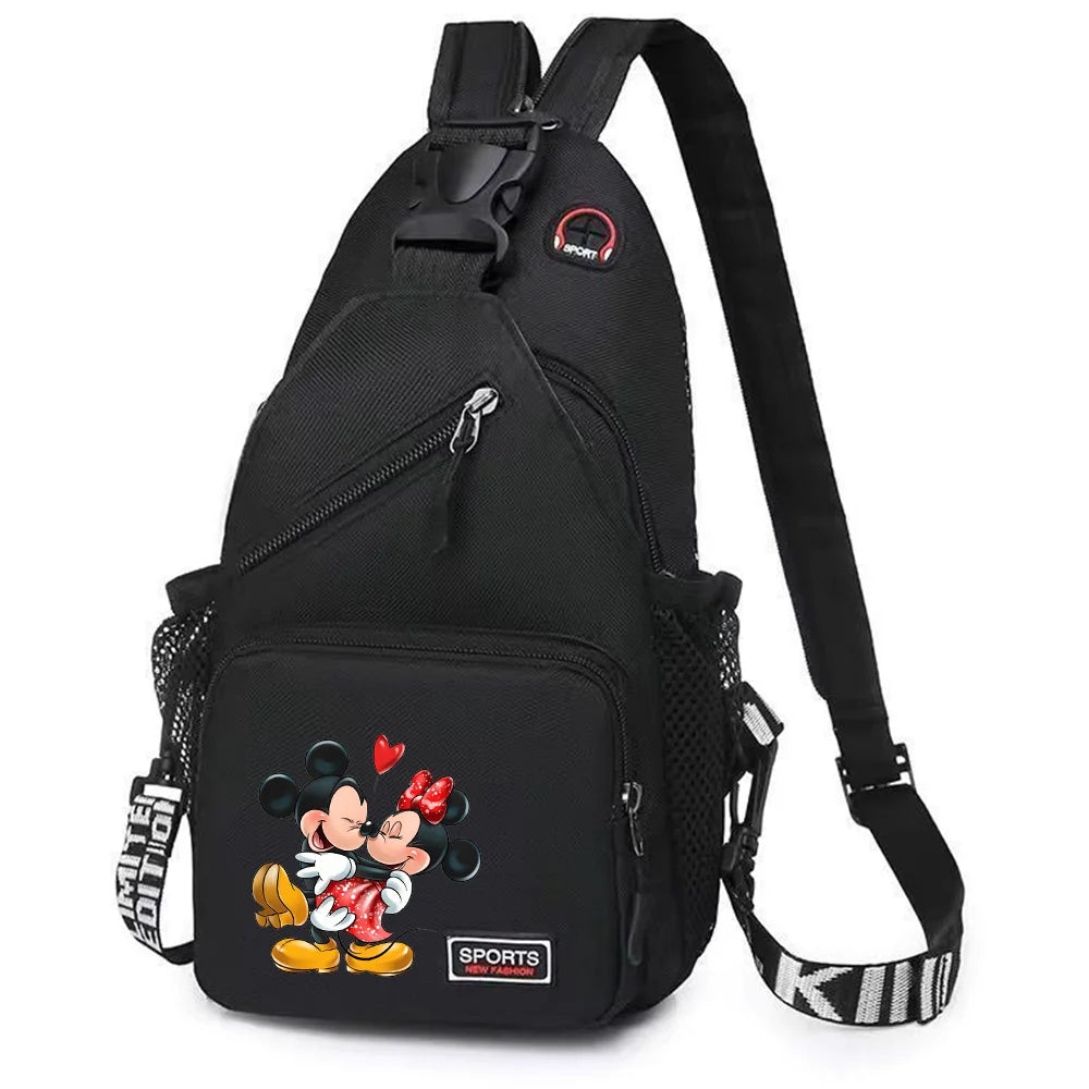 Mickey Minnie Mouse Cartoon Shoulder Bag | Unisex Multi-functional Oxford Fabric Backpack & Casual Chest Business Travel Pack Luxegan
