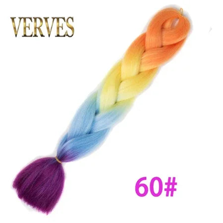 Synthetic Jumbo Braid Kanekalon Braiding Hair 24in | Ombre & Solid Colors | 100g