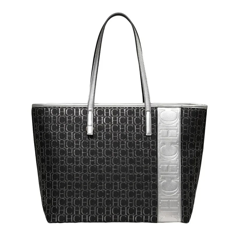 Women’s Vintage Crossbody Bucket Bag | Fresh Simple Design Business Handbag | Classic Character Print TPU Shoulder Bag with Letter Decoration Luxegan