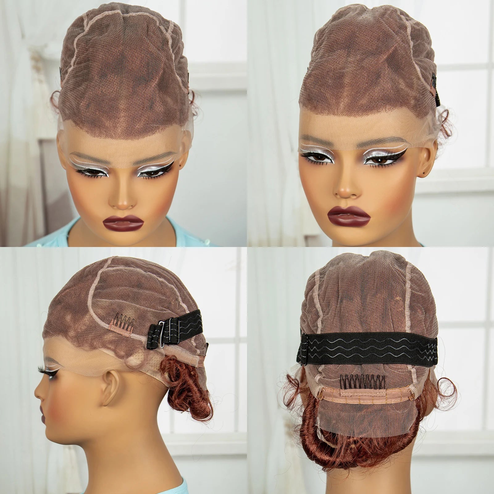 Ginger Orange Bantu Knotless Braids Wig | Full Lace | Baby Hair Luxegan
