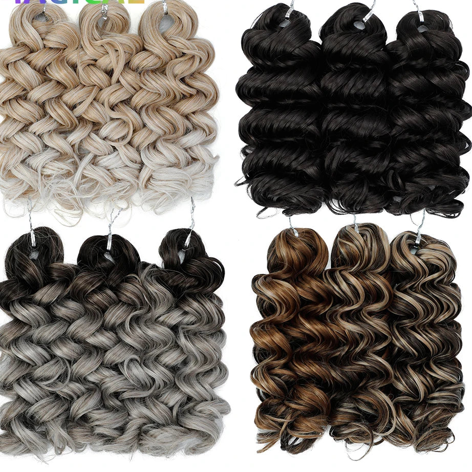 16 Inch Synthetic Loose Deep Crochet Hair | Ombre Braiding Extensions Luxegan