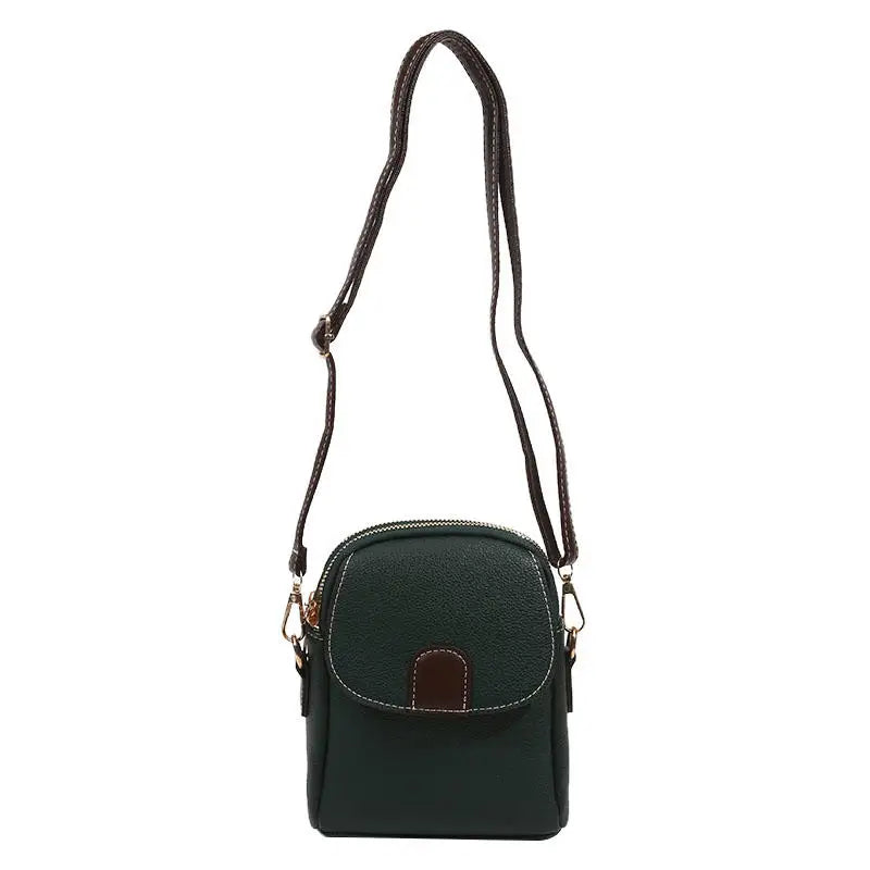 Fashion Leather Crossbody Bag for Women | Mini Shoulder Bag & Flip Zipper Messenger Bag (Students' Small Handbag) Luxegan