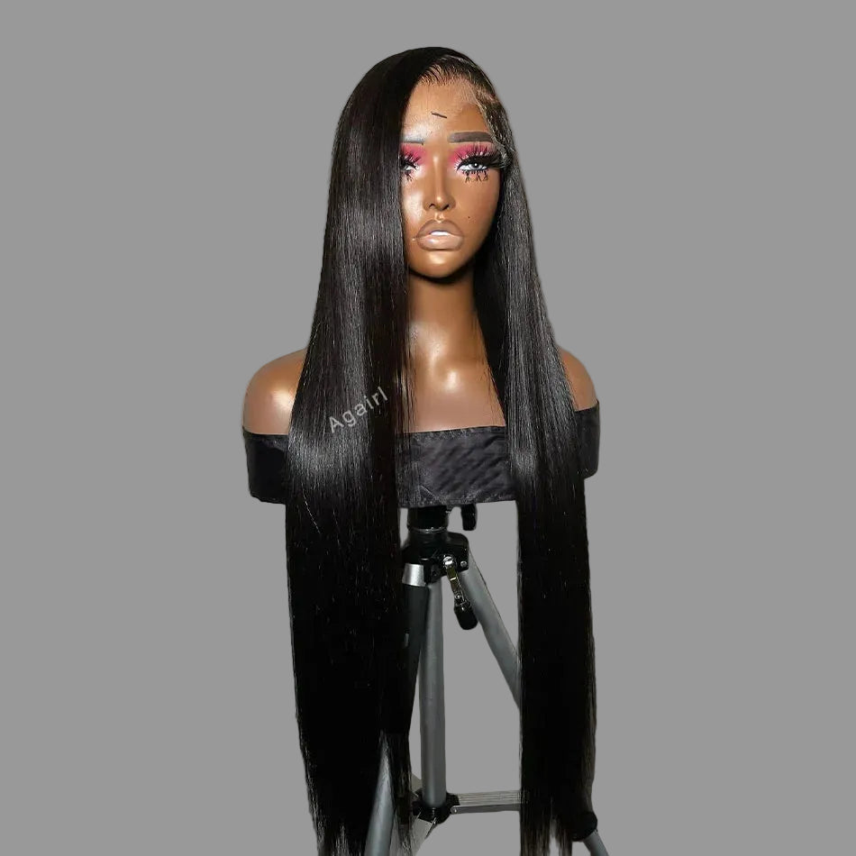 30–32 Inch Ash Blonde Ombre Wig | Sophisticated 13x6 HD Transparent Lace Frontal | Elegant "1B Root" Brazilian Human Hair | "Dignified" 200%–250% Density Bone Straight Remy Wig for Radiant Versatile Styling Luxegan