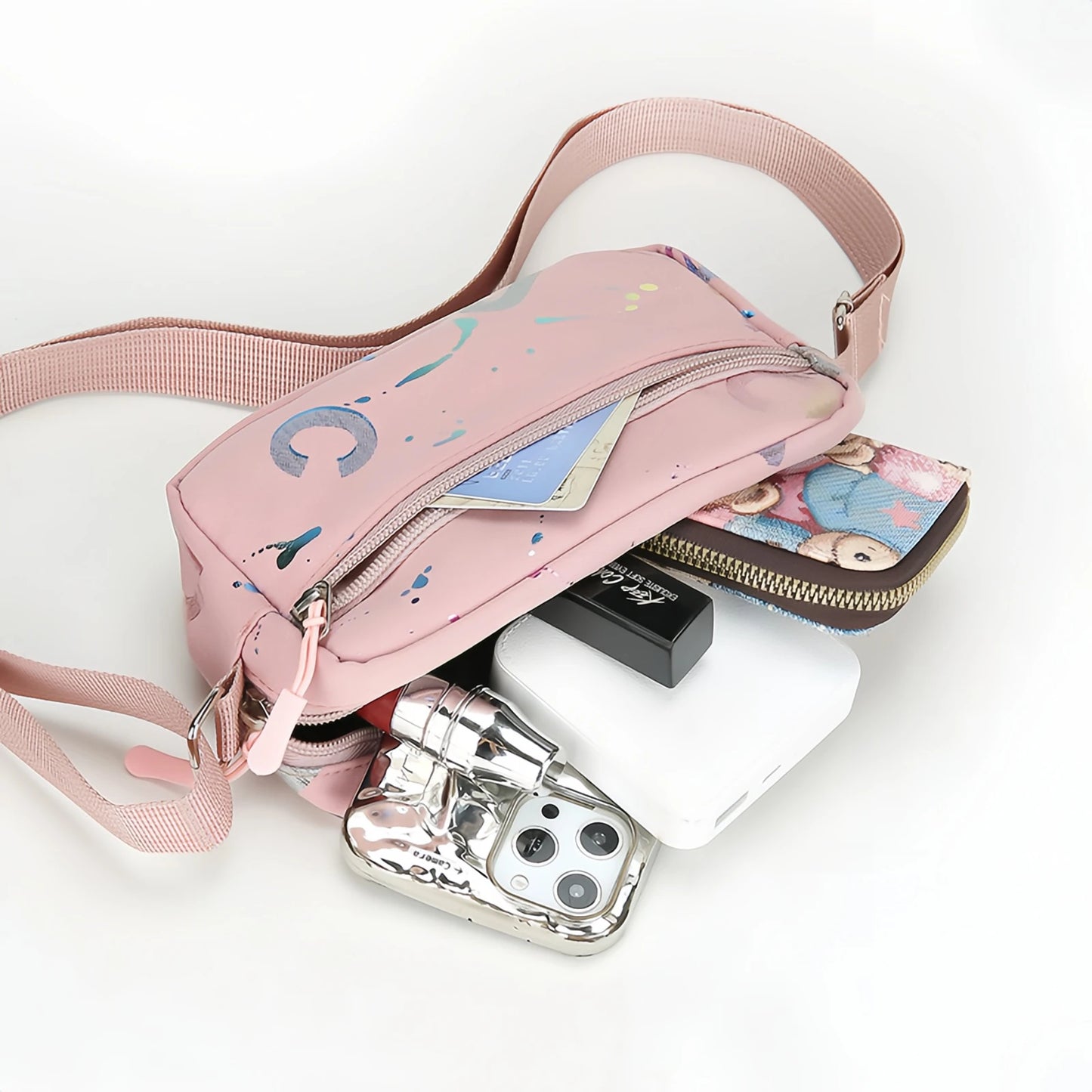 Stylish Casual Nylon Shoulder Bag for Women | Lightweight Crossbody with Phone Pocket (Athleisure Design, Tan) Luxegan