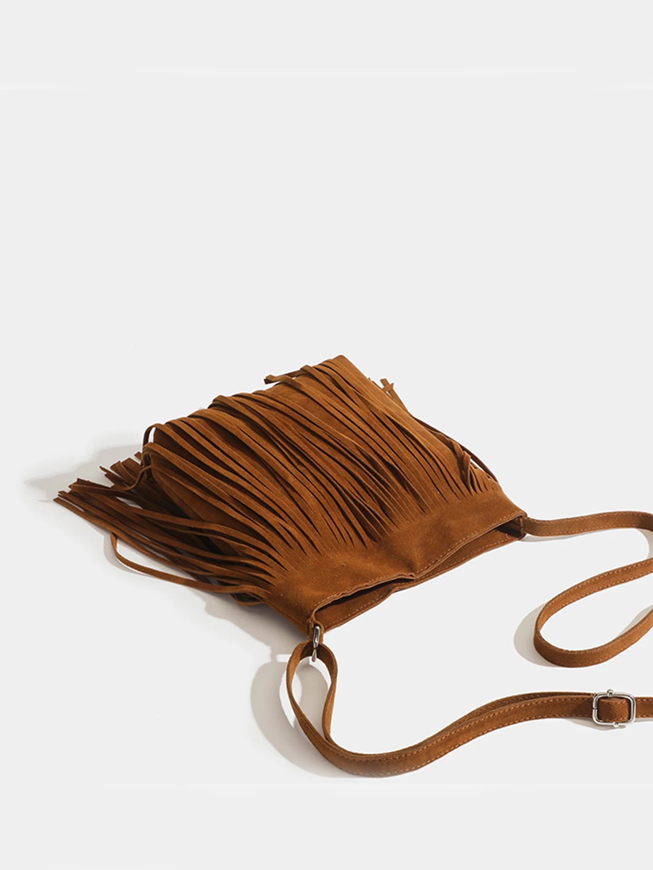 Bohemian Tassel Saddle Bag | Retro Faux Suede Crossbody Luxegan