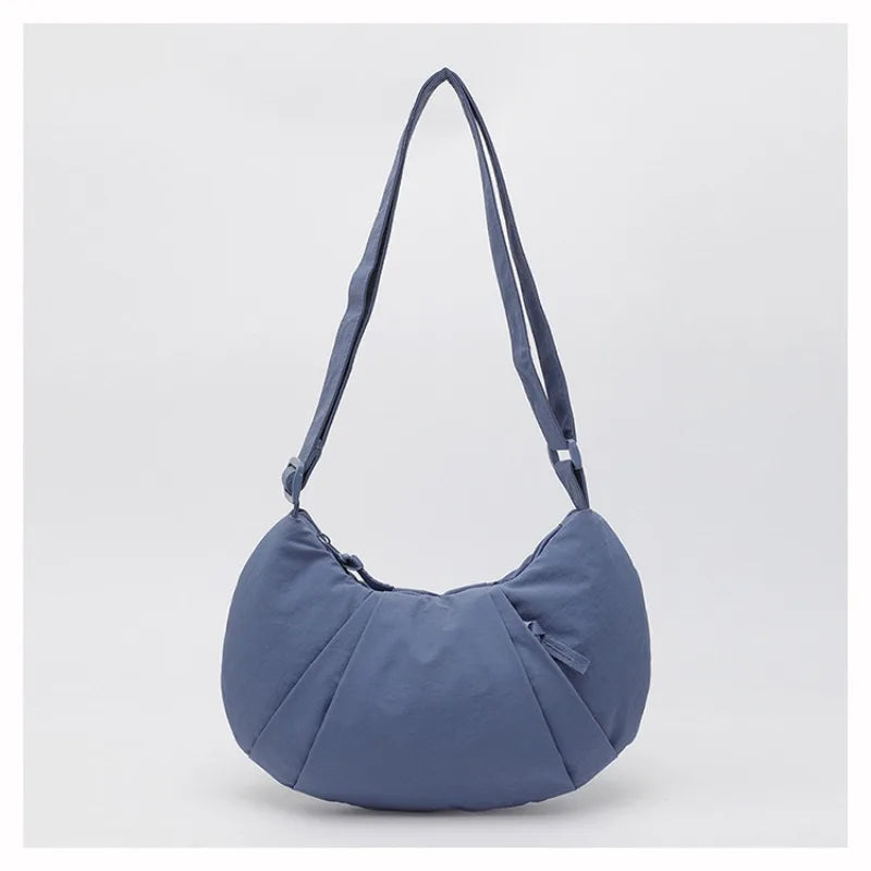 New Large-Capacity Crescent Bag for Women | Trendy Casual Nylon Shoulder & Crossbody Bag (Simple Croissant Style, Commuting) Luxegan