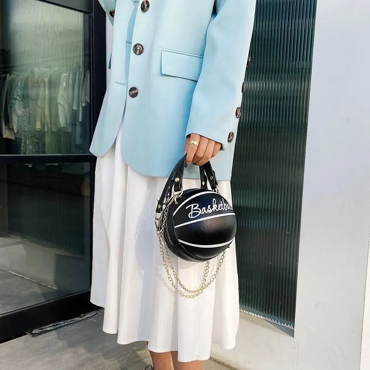Hot Selling Ladies Spherical Bag | Personality Basketball Bag & New Shoulder Messenger Bag (Korean Round Bag Women's Bag) Luxegan