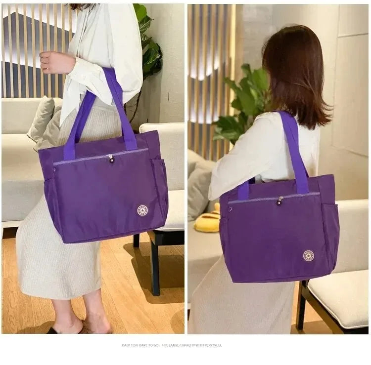 Waterproof Oxford Large Capacity Travel Duffle | Women’s Fashion Travel Shoulder Bag | Durable Versatile Shopping Tote | High-Quality Oxford Cloth Weekend Valise Luxegan