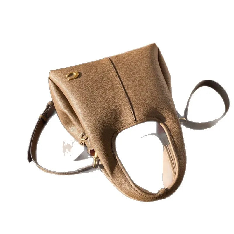 Women’s Lana23 Lychee Pattern Bucket Bag | Retro "Vegetable Basket" Portable Handbag | New Unisex Casual Tote & Shoulder Bag Luxegan