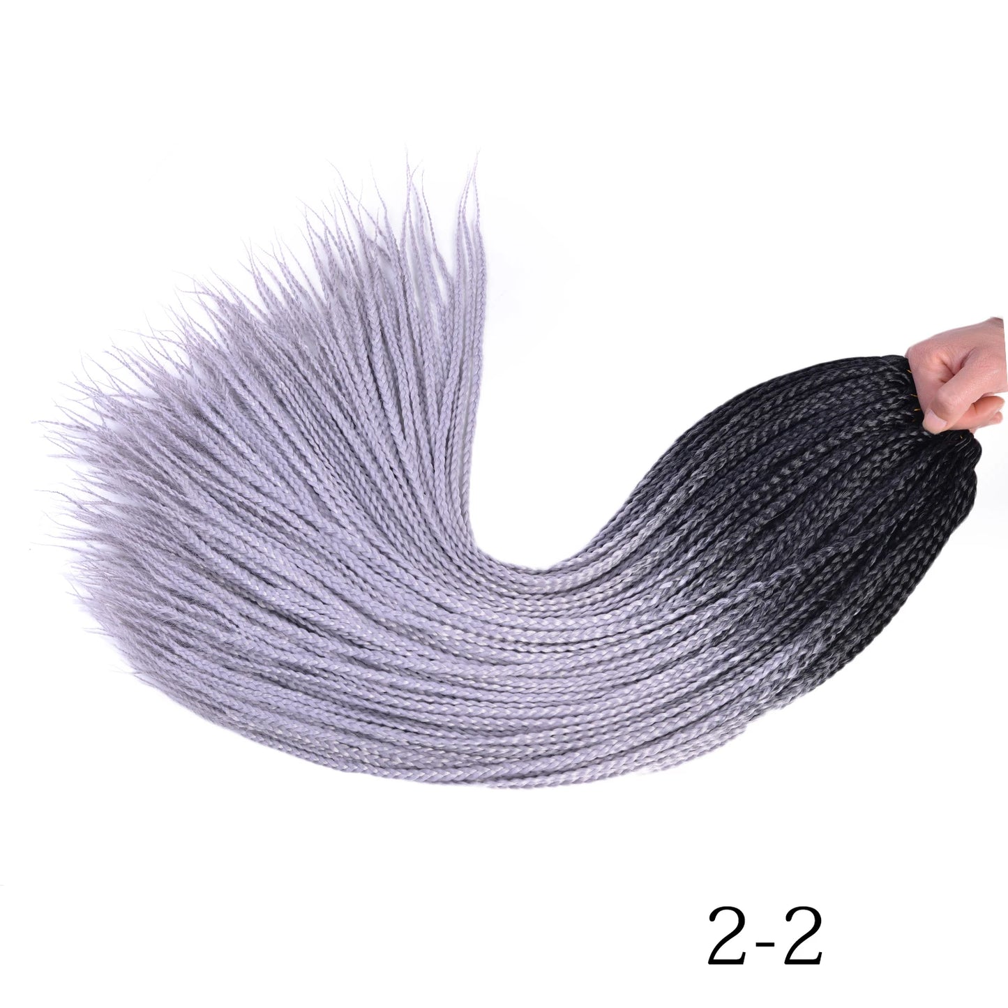 Ombre Box Braids Crochet Hair Extensions – Synthetic Straight Braiding Hair 14"/18"/24" | 22 Strands/Pack