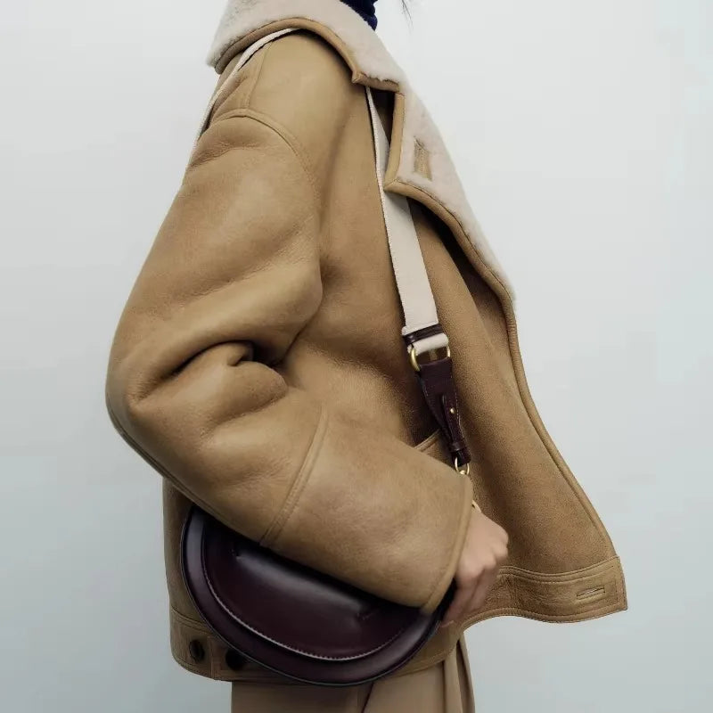 Contrasting Topstitching Crossbody Bags For Women | Fashion Famous Brands Designer Shoulder Bag | Trend Exquisite Flap Handbag Luxegan