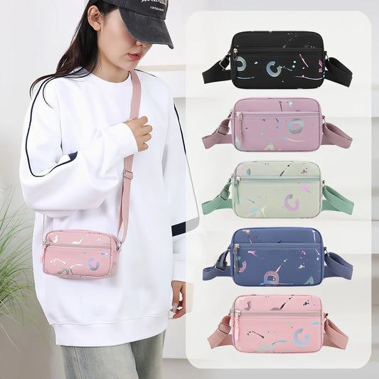 Stylish Casual Nylon Shoulder Bag for Women | Lightweight Crossbody with Phone Pocket (Athleisure Design, Tan) Luxegan