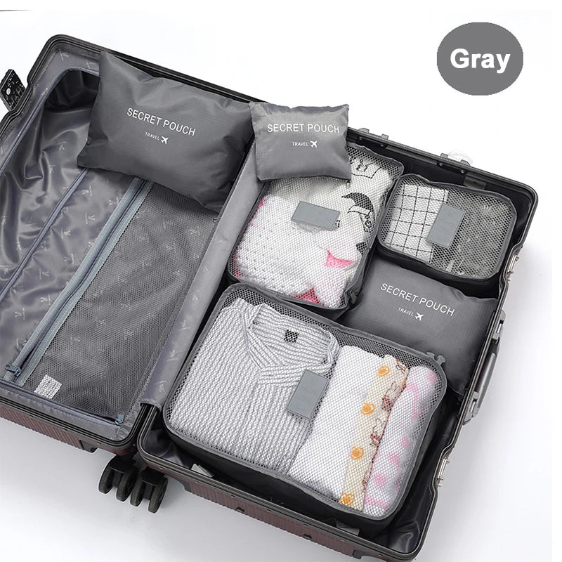 6-Piece Travel Storage Bag Set | Portable Luggage Organizer & Packing Cubes Luxegan