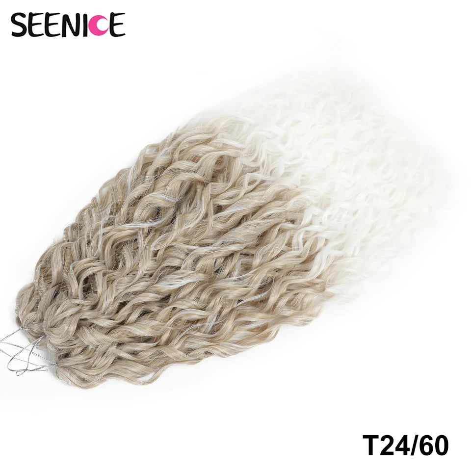 22 Inch Synthetic Water Wave Crochet Hair | Loose Deep Wave Braiding Extensions