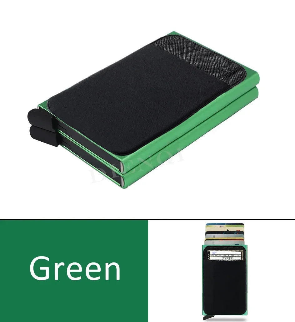 Automatic Pop Up Wallet Aluminum Double Card Case RFID Credit Card Holder Minimalist Metal Wallet Hold 12 Cards Wallet for Men