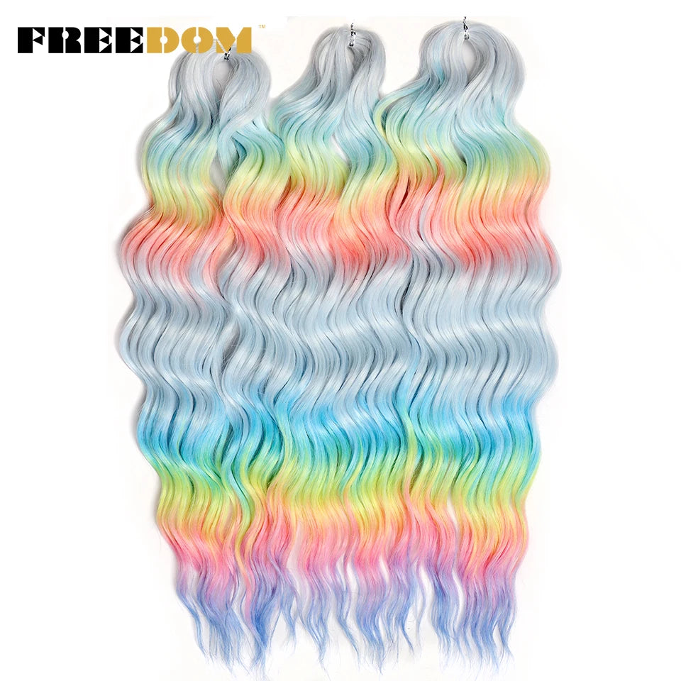FREEDOM Synthetic Water Wave Crochet Braiding Hair 24 Inch – Ombre & Multi-Tone | 88 Colors | 300g - view 77